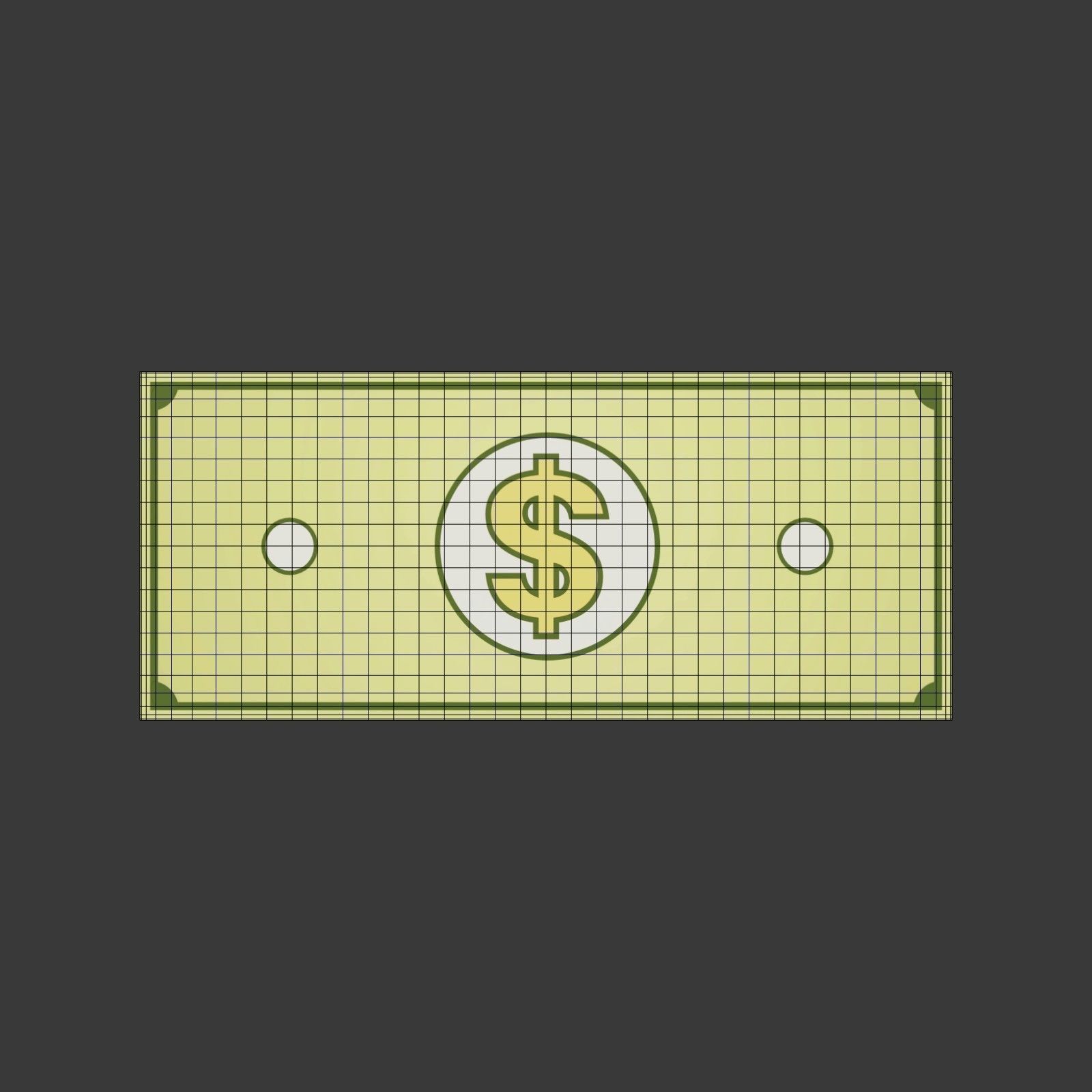 Piggy Bank With Dollar Bills Low-poly 3D model_24