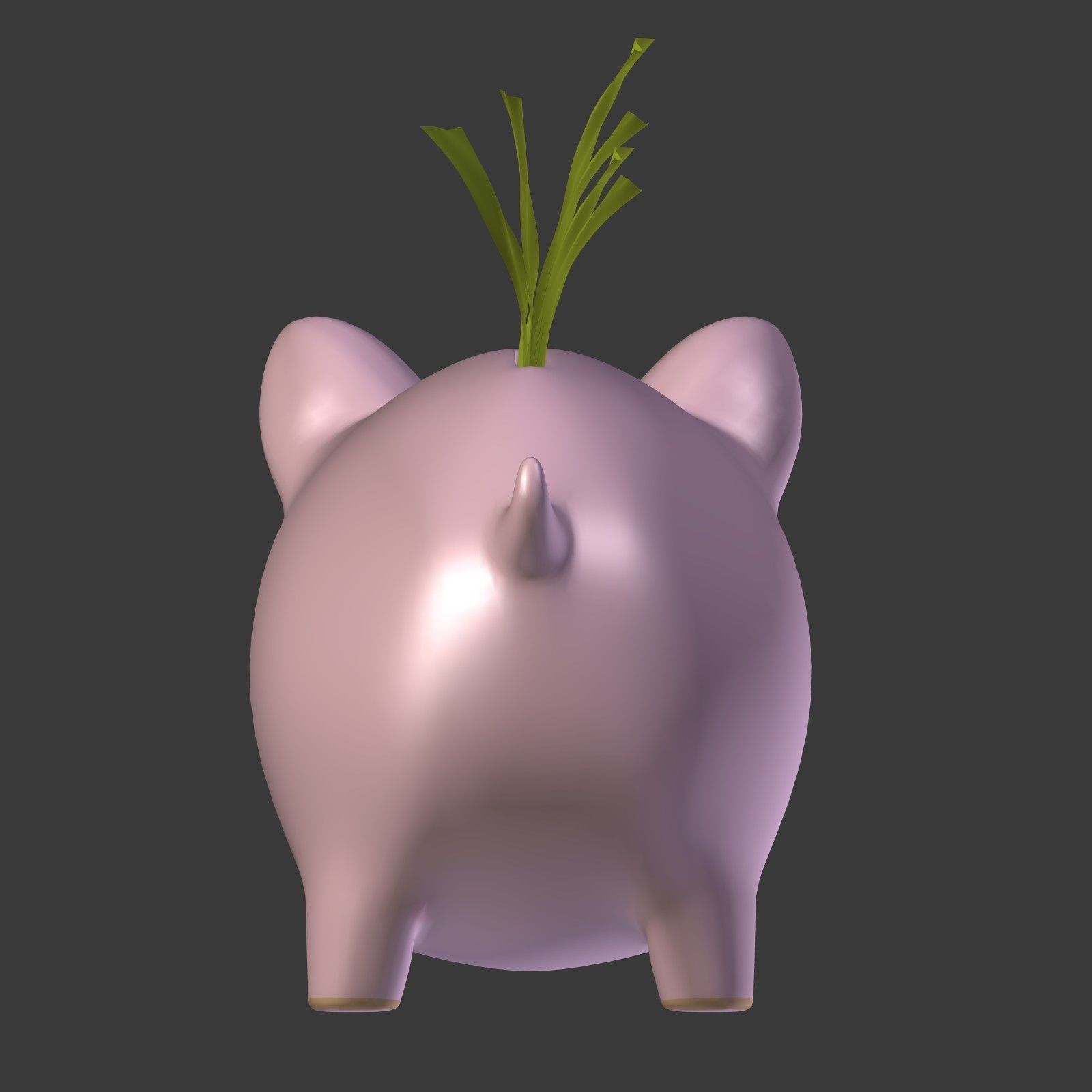 Piggy Bank With Dollar Bills Low-poly 3D model_14
