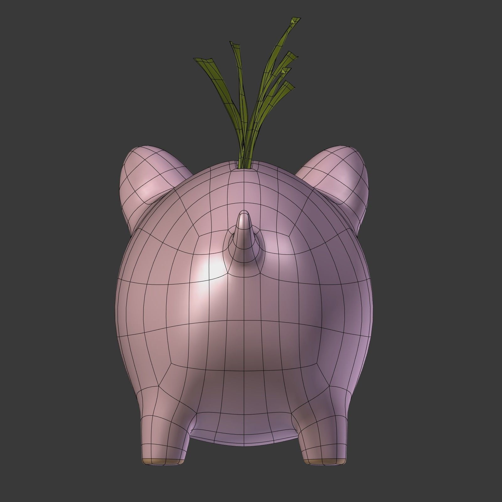 Piggy Bank With Dollar Bills Low-poly 3D model_15