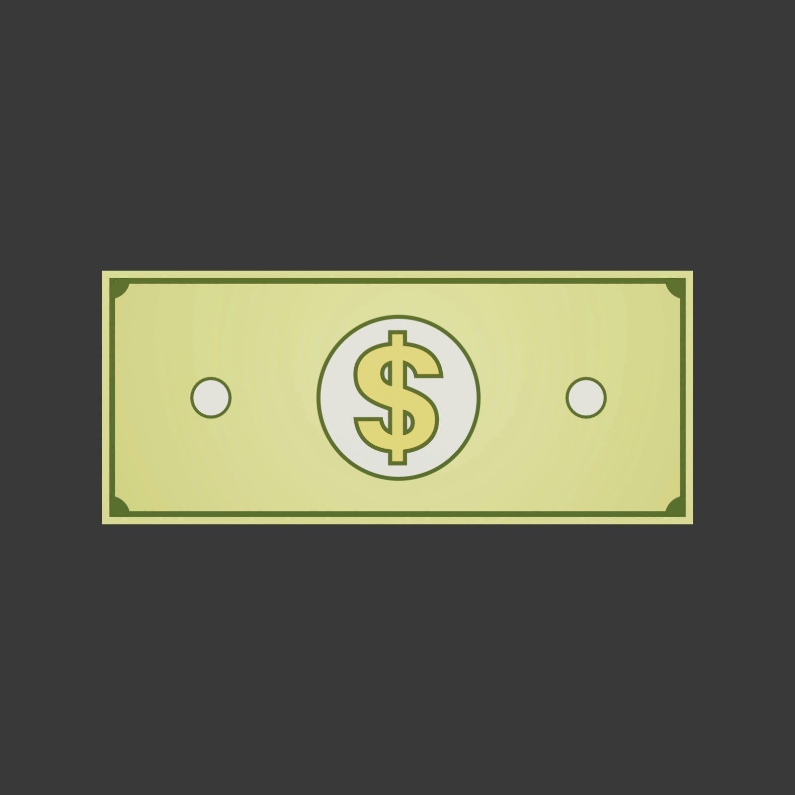 Piggy Bank With Dollar Bills Low-poly 3D model_21