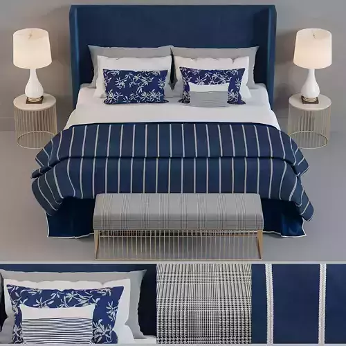 Blue Hotel Bed Concept