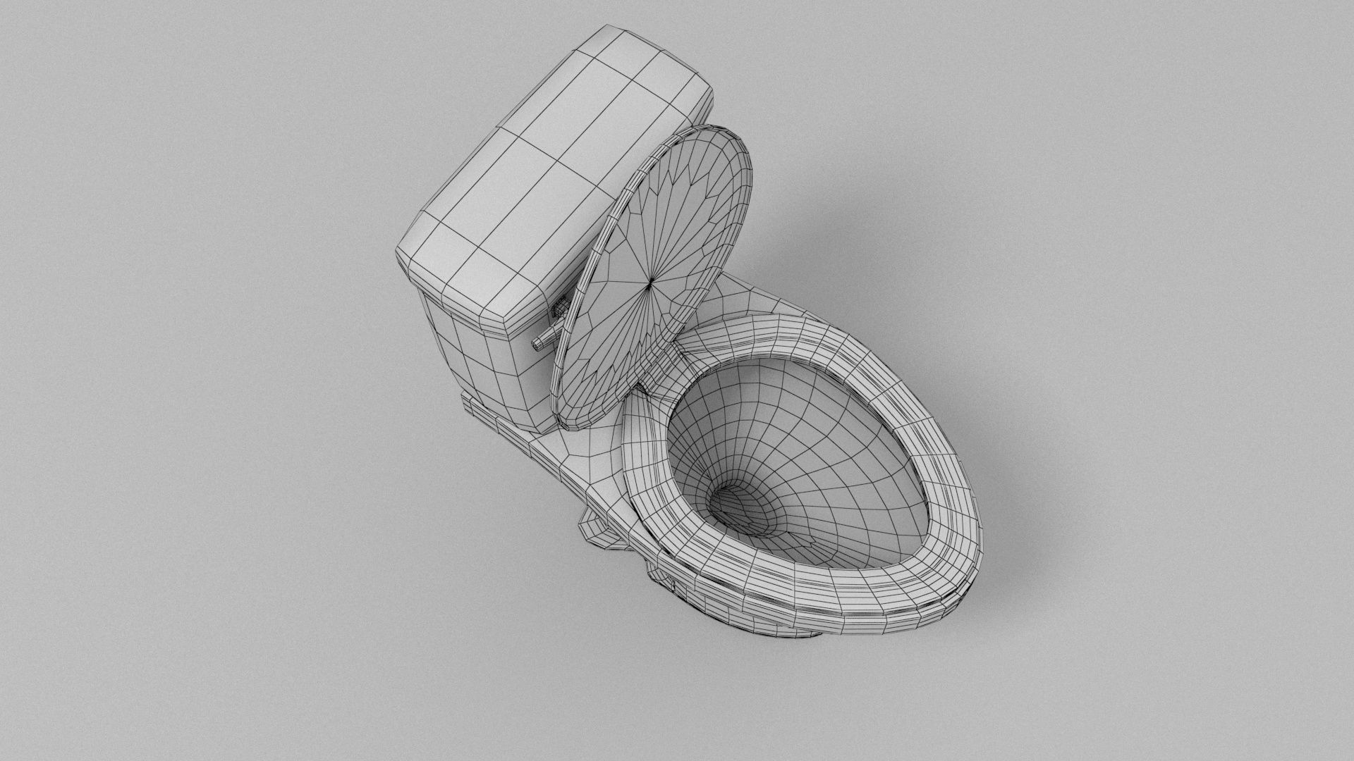 Toilet Low-poly 3D model_7