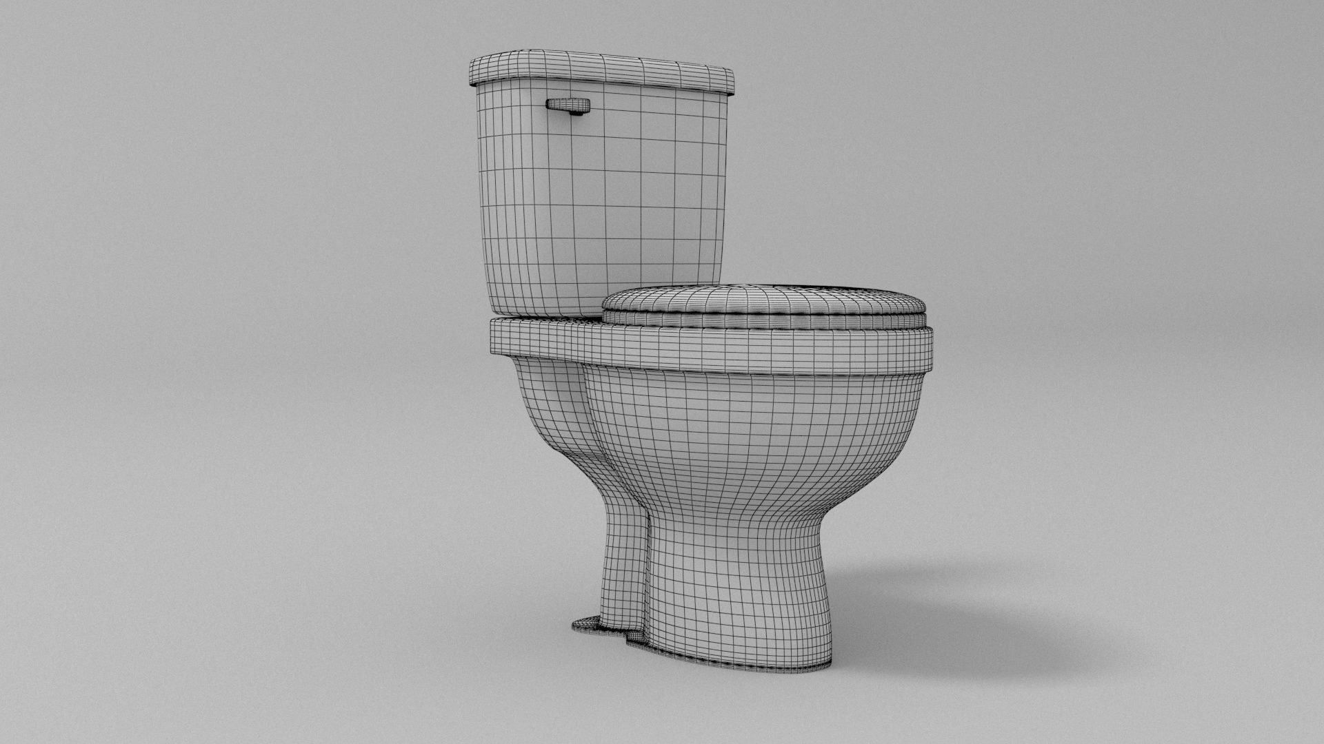 Toilet Low-poly 3D model_4