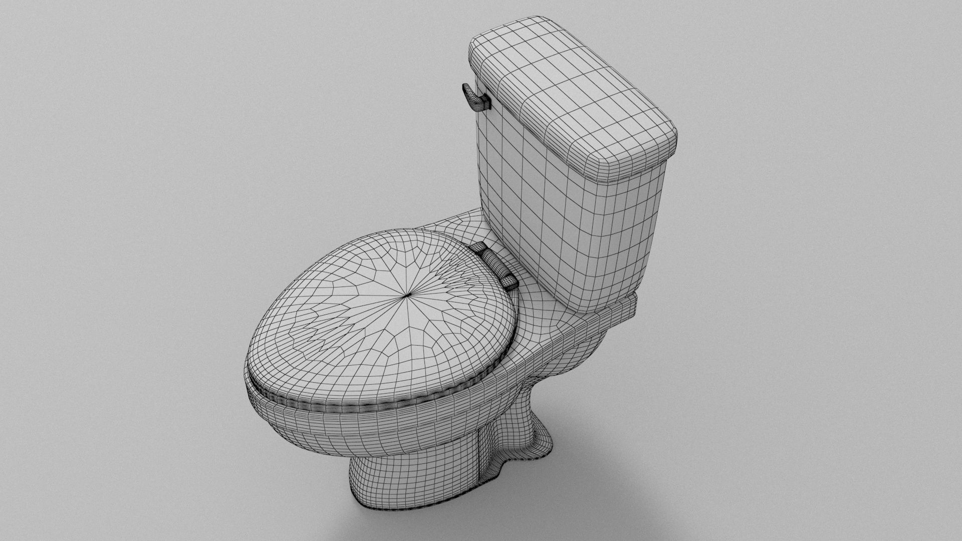 Toilet Low-poly 3D model_6