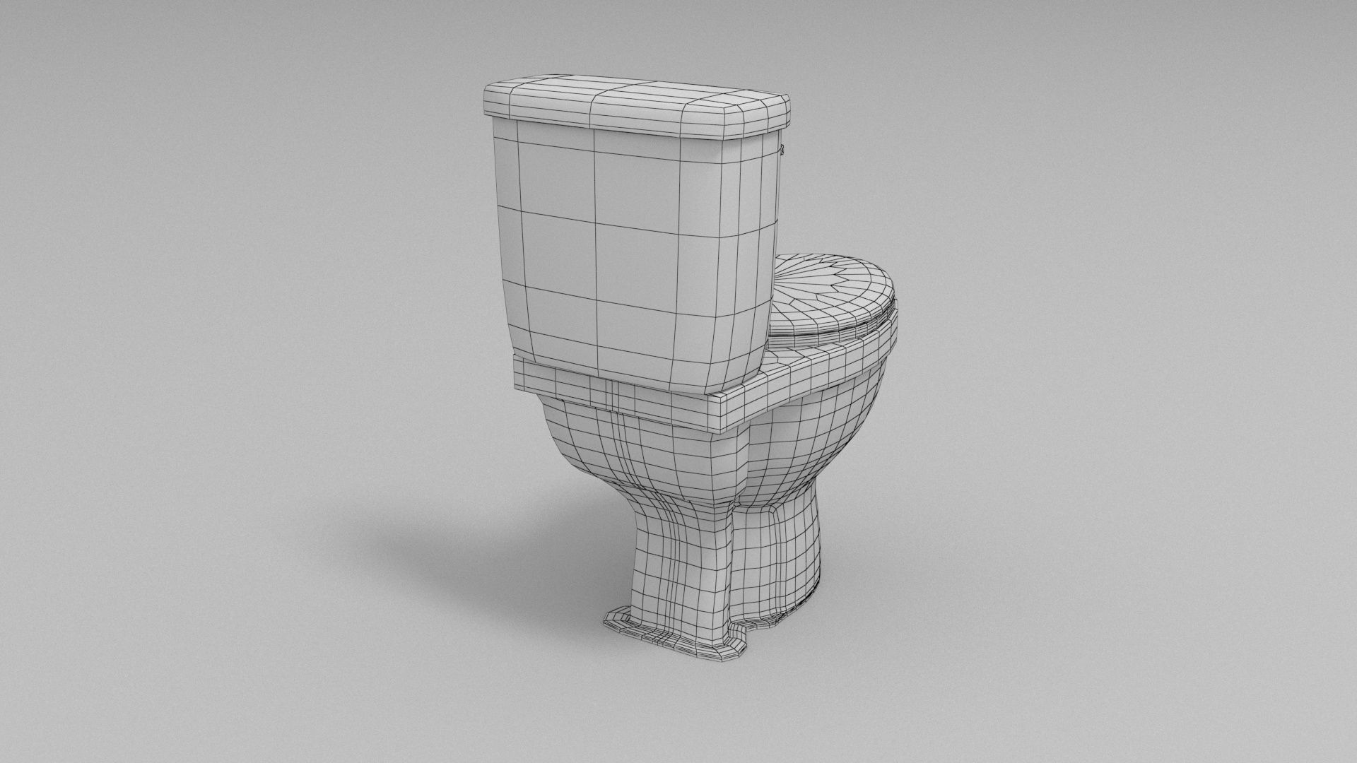 Toilet Low-poly 3D model_9