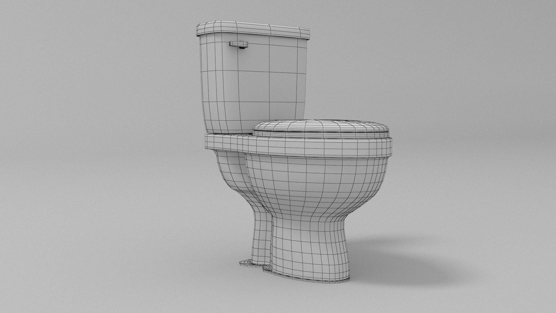 Toilet Low-poly 3D model_3