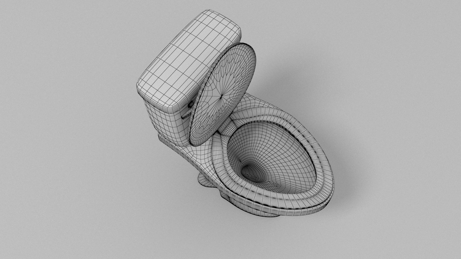 Toilet Low-poly 3D model_8