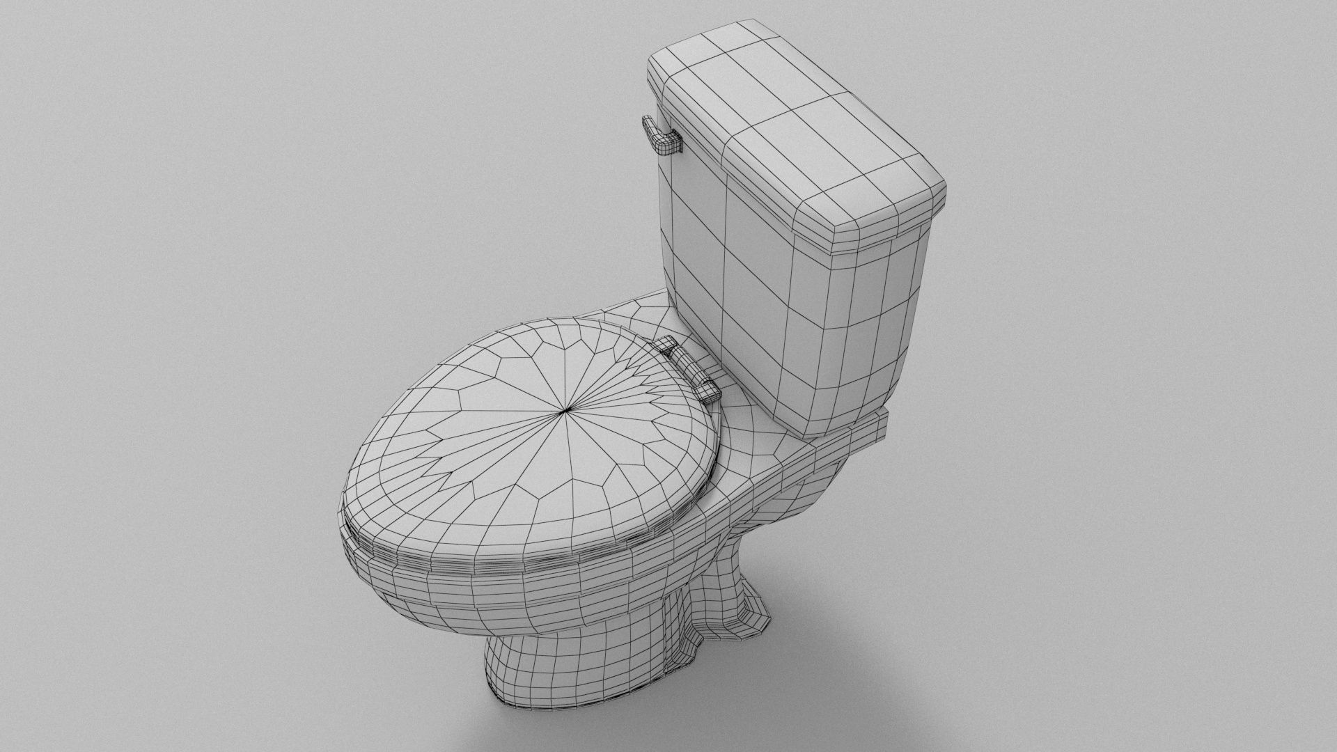 Toilet Low-poly 3D model_5