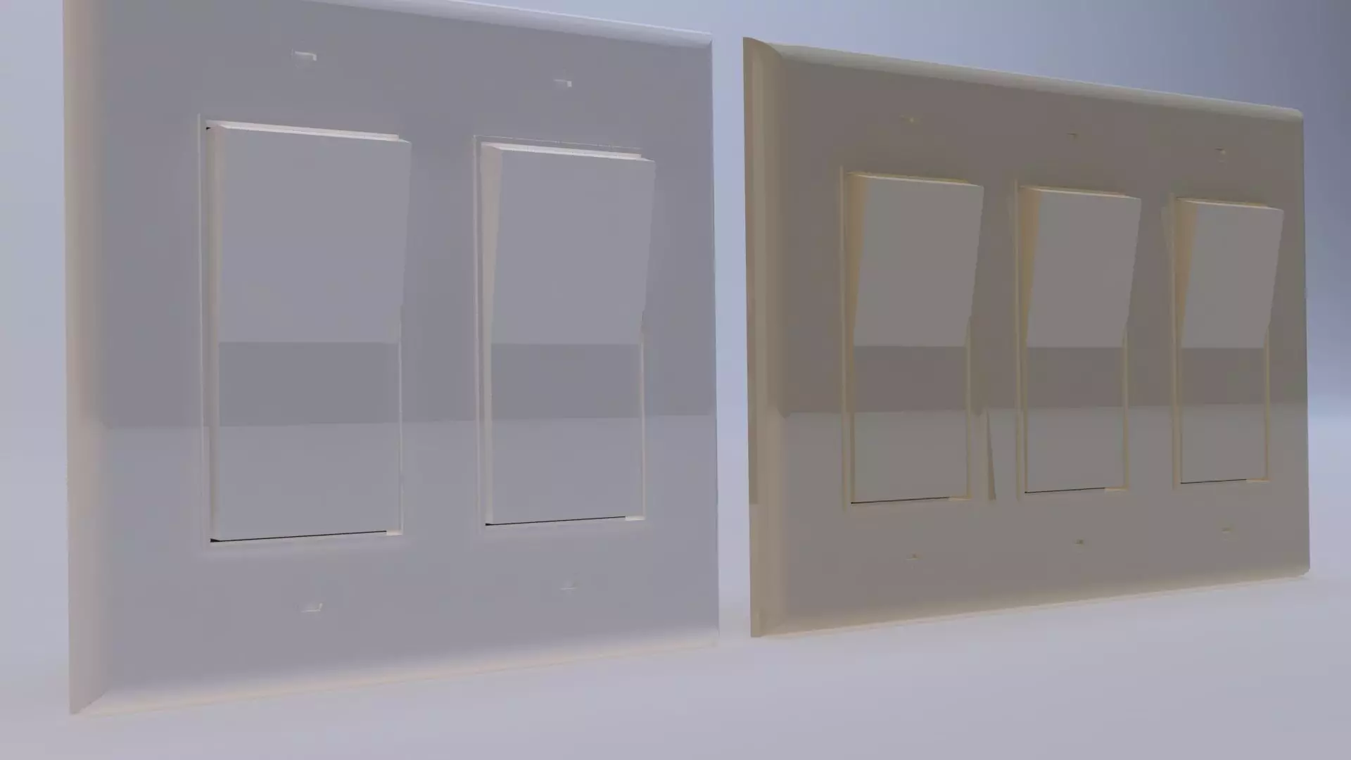 Rocker Style 2 gang and 3 gang Switches 3D model