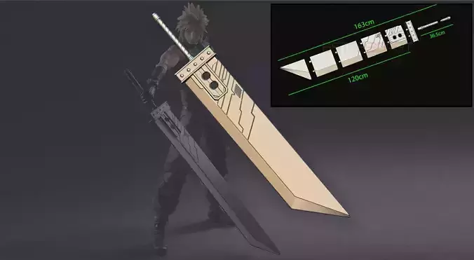 Buster Sword Cloud - Final Fantasy VII Remake 3D print model
