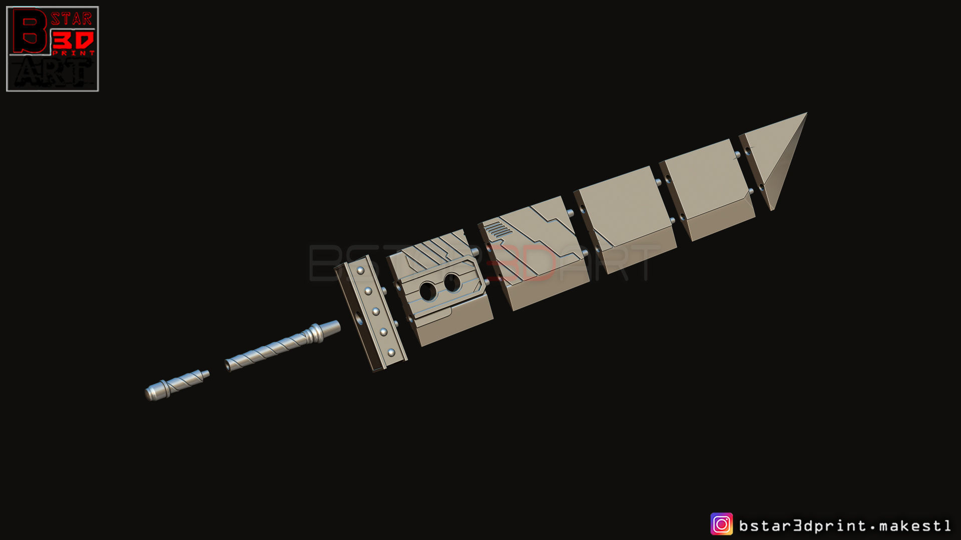 Buster Sword Cloud - Final Fantasy VII Remake 3D print model_10