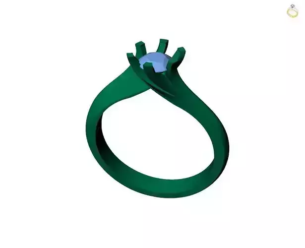 APLR0011 solitaire engagement ring gold 3D print model