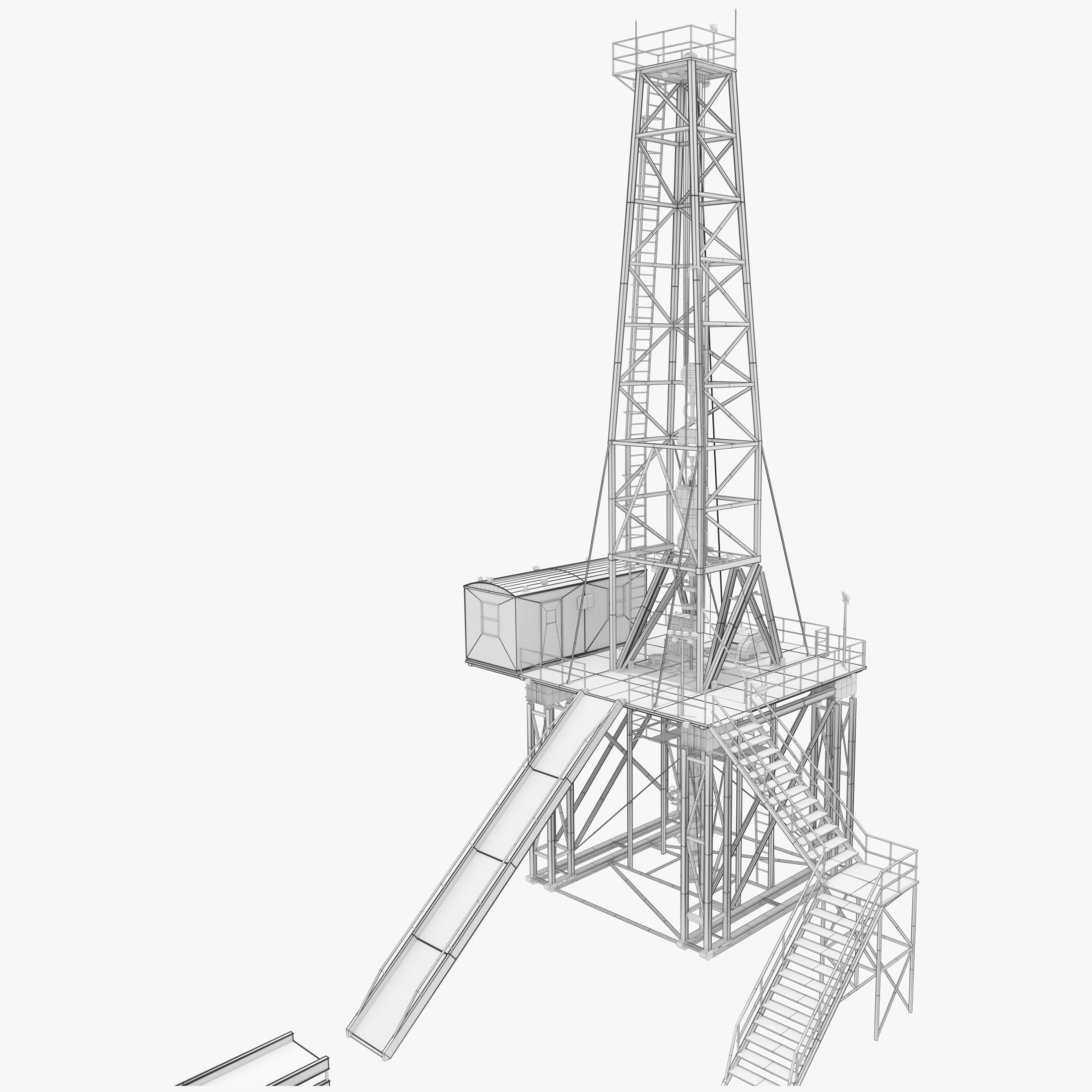 Land Rig  Low-poly 3D model_3