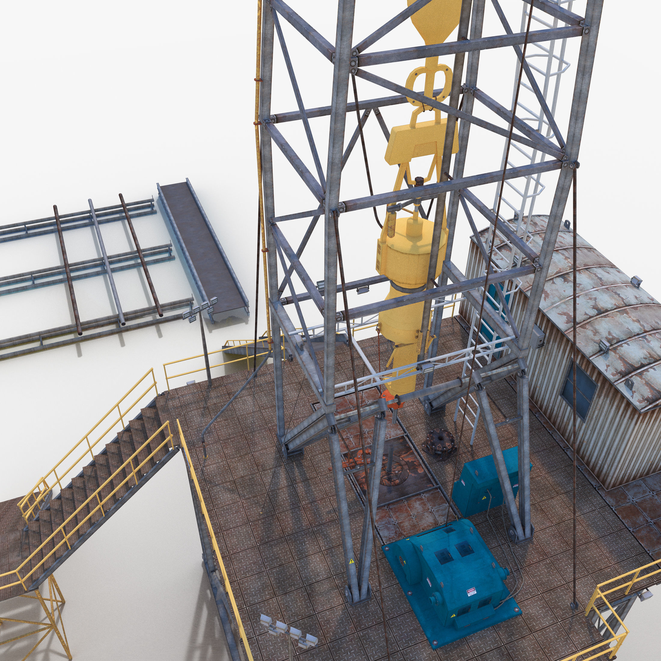 Land Rig  Low-poly 3D model_12