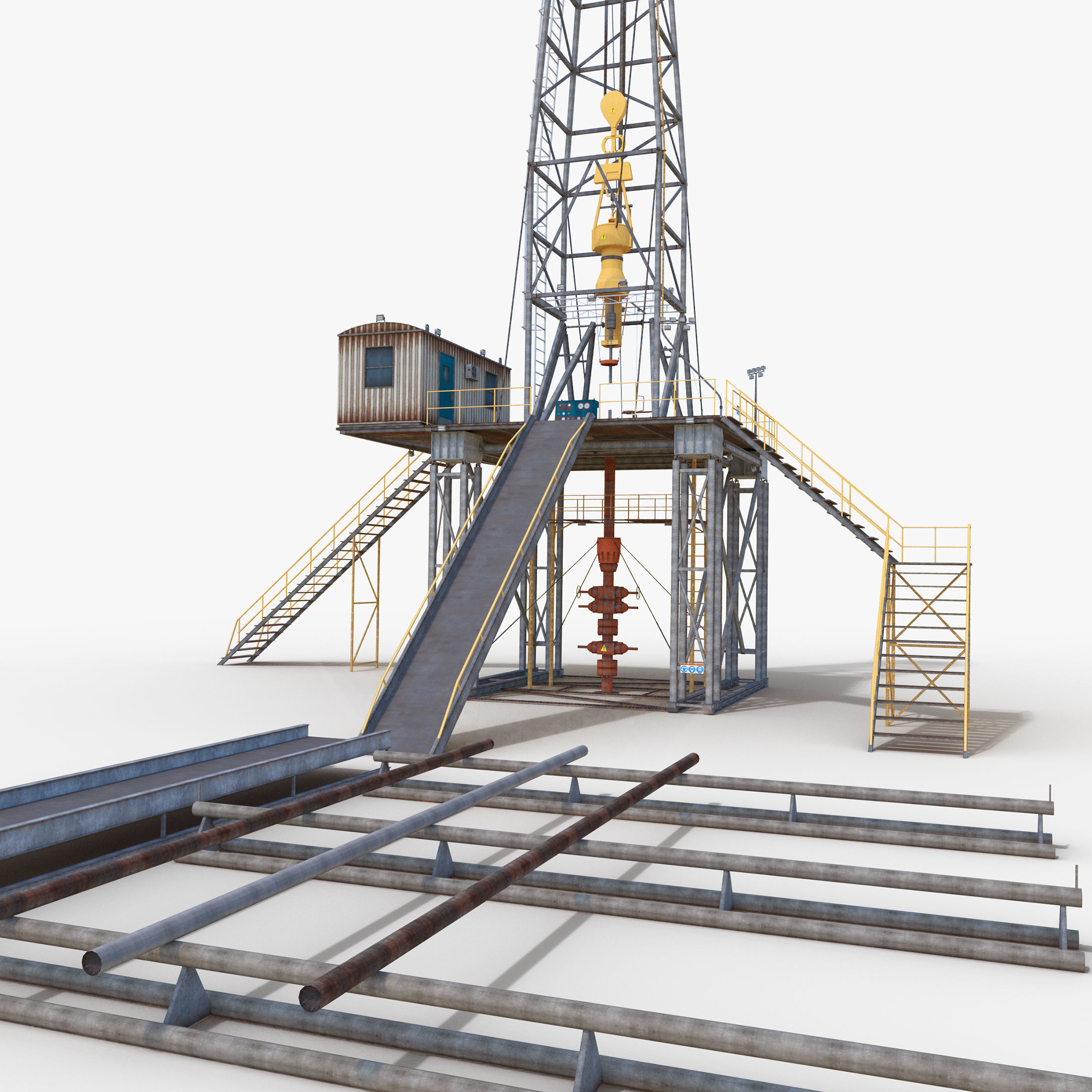 Land Rig  Low-poly 3D model_1