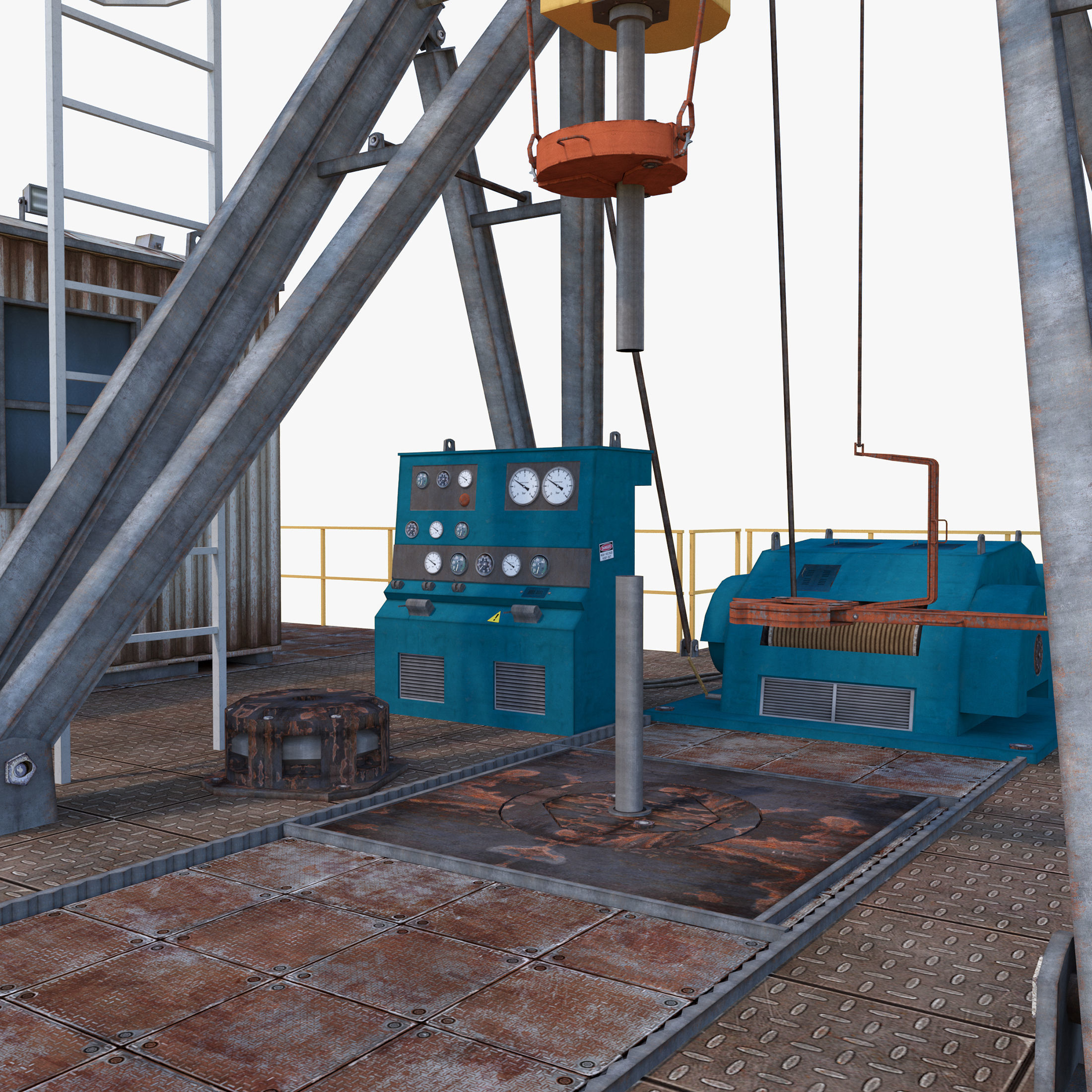 Land Rig  Low-poly 3D model_14