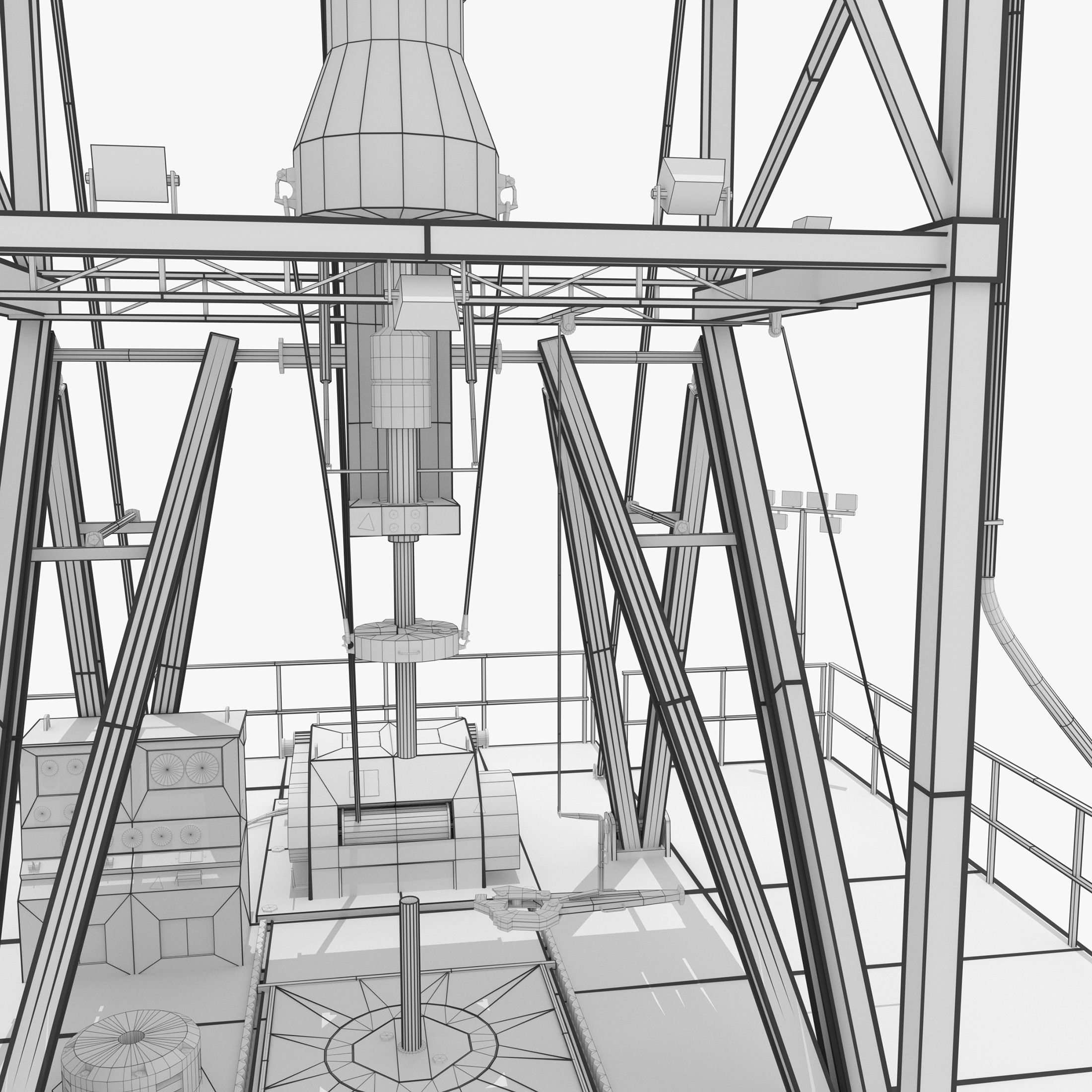 Land Rig  Low-poly 3D model_13