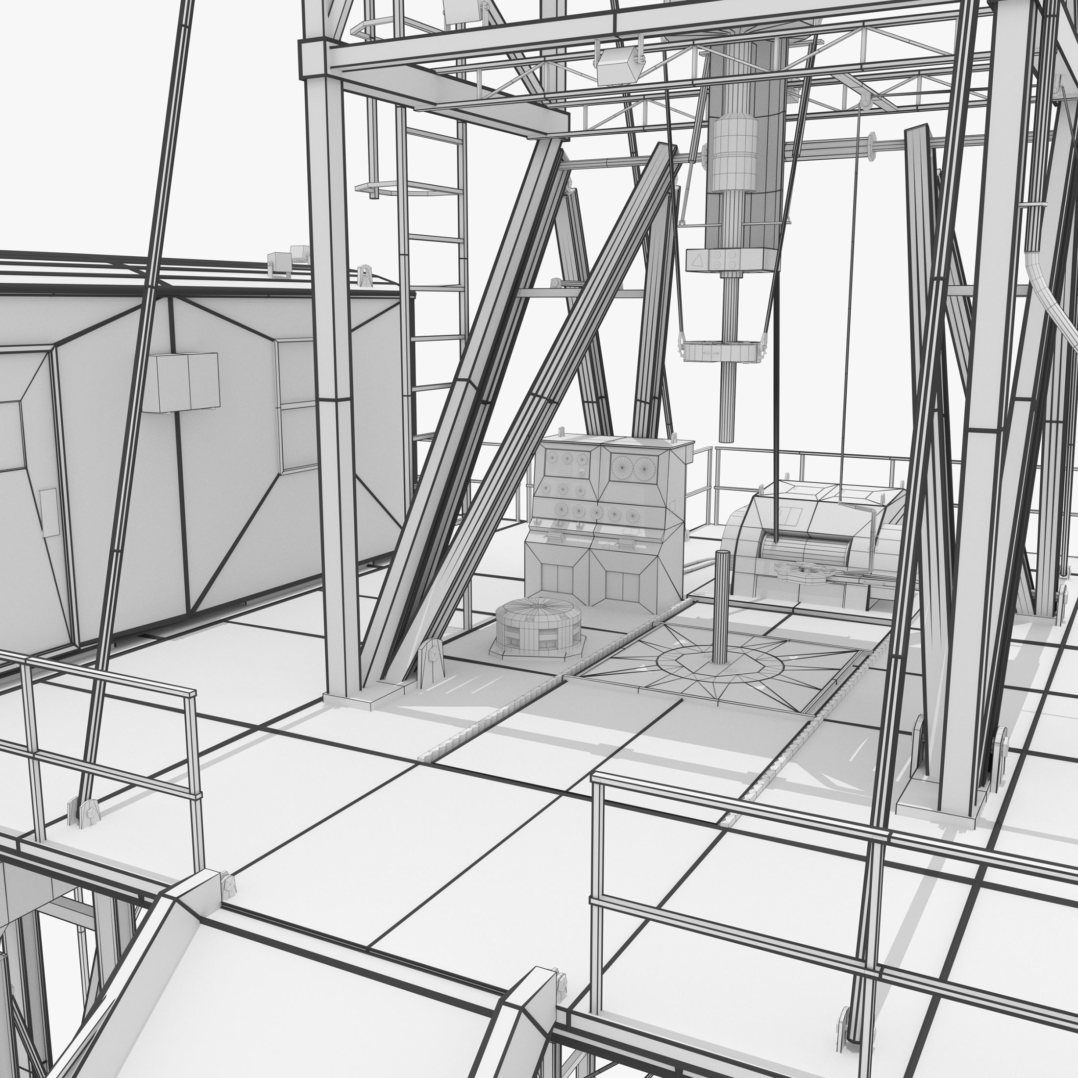 Land Rig  Low-poly 3D model_17