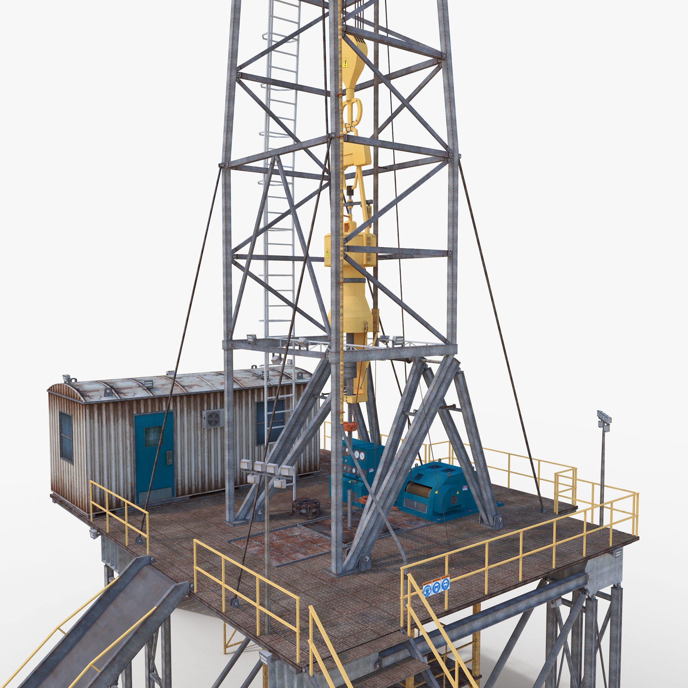 Land Rig  Low-poly 3D model_10