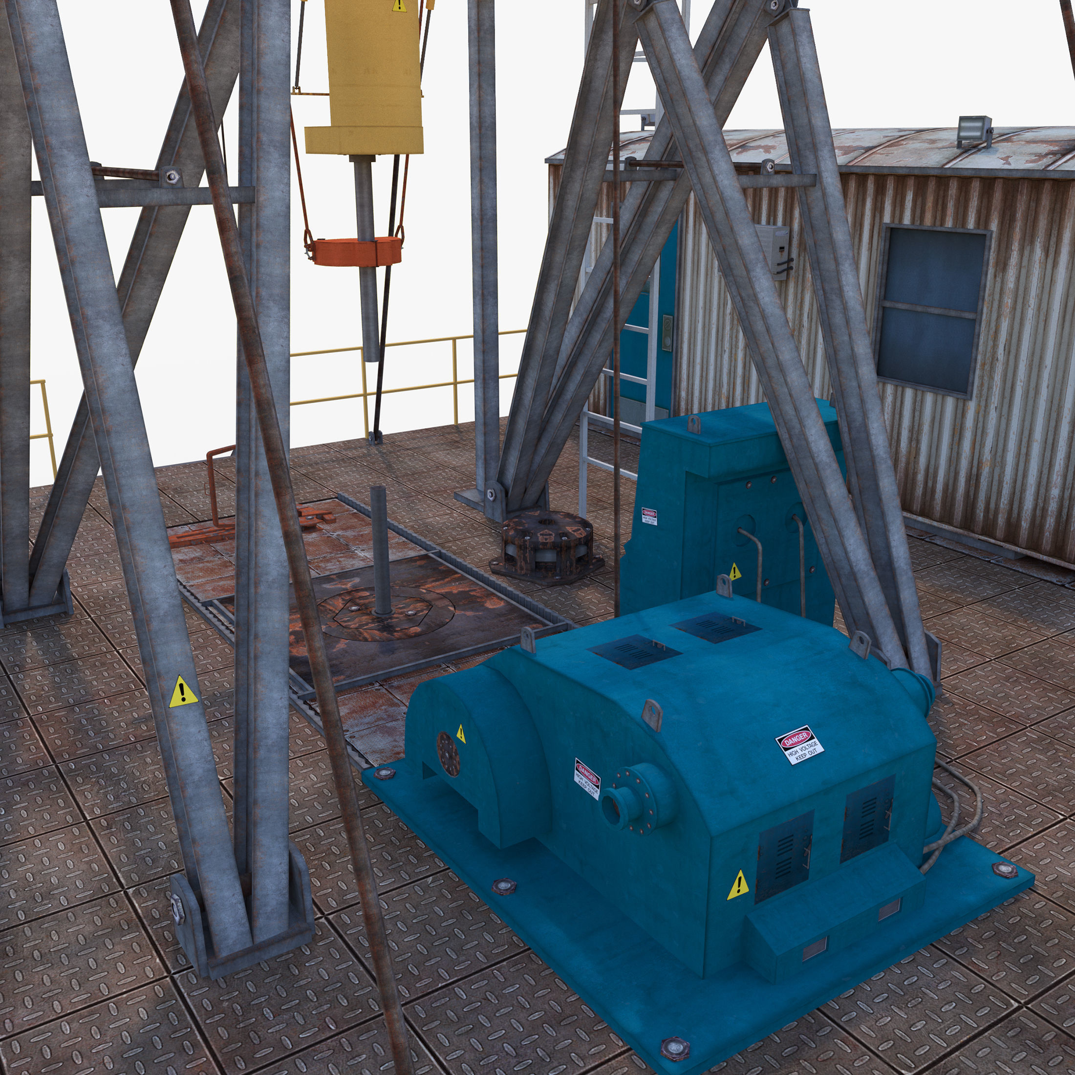 Land Rig  Low-poly 3D model_16
