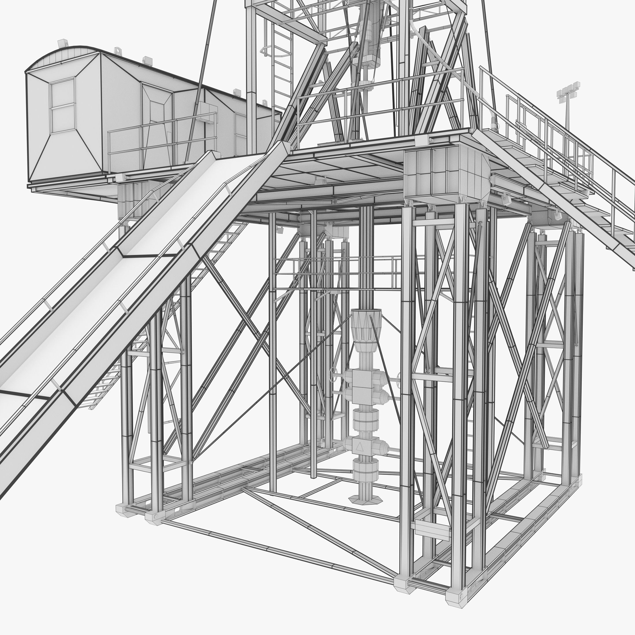 Land Rig  Low-poly 3D model_9