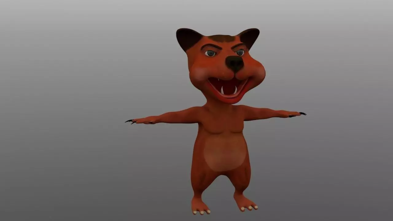 Cartoon-Cat cartoon bear Low-poly 3D model_0