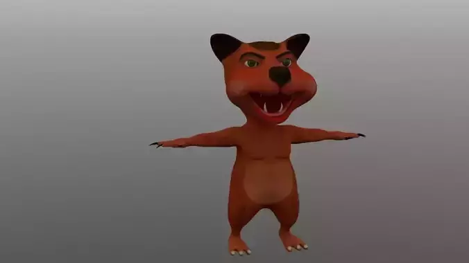 Cartoon-Cat cartoon bear Low-poly 3D model