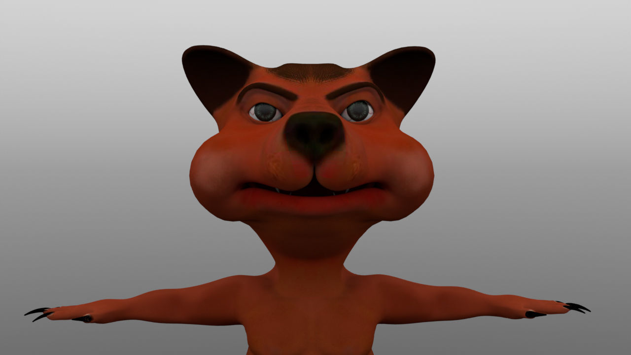 Cartoon-Cat cartoon bear Low-poly 3D model_1