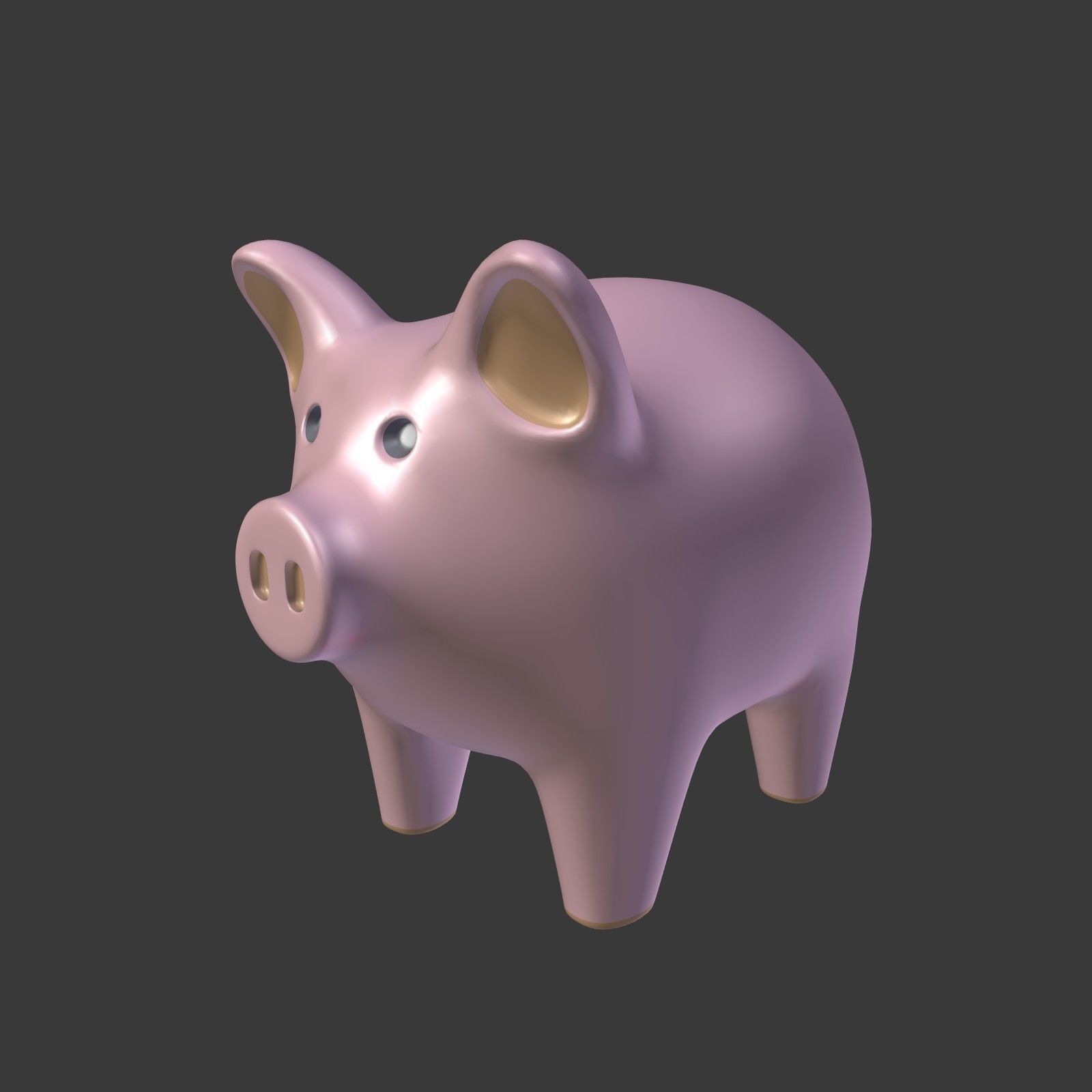 Cartoon Pig Low-poly 3D model_1