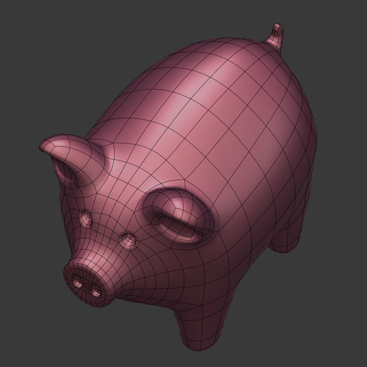 Cartoon Pig Low-poly 3D model_20