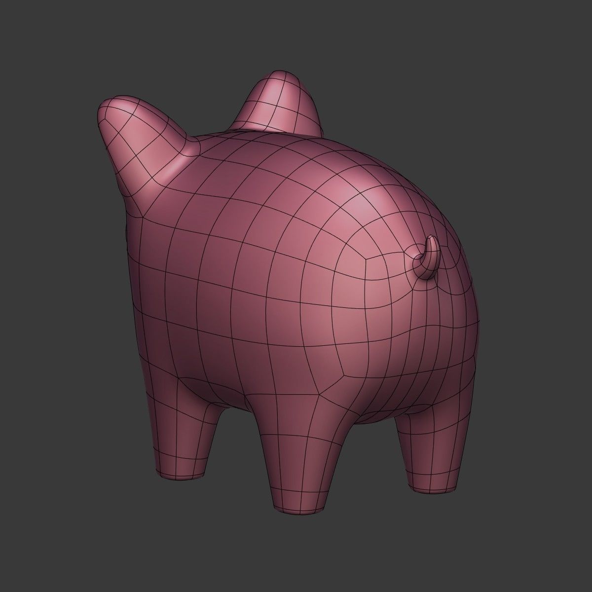 Cartoon Pig Low-poly 3D model_16