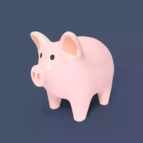 Cartoon Pig  Low-poly 3D model