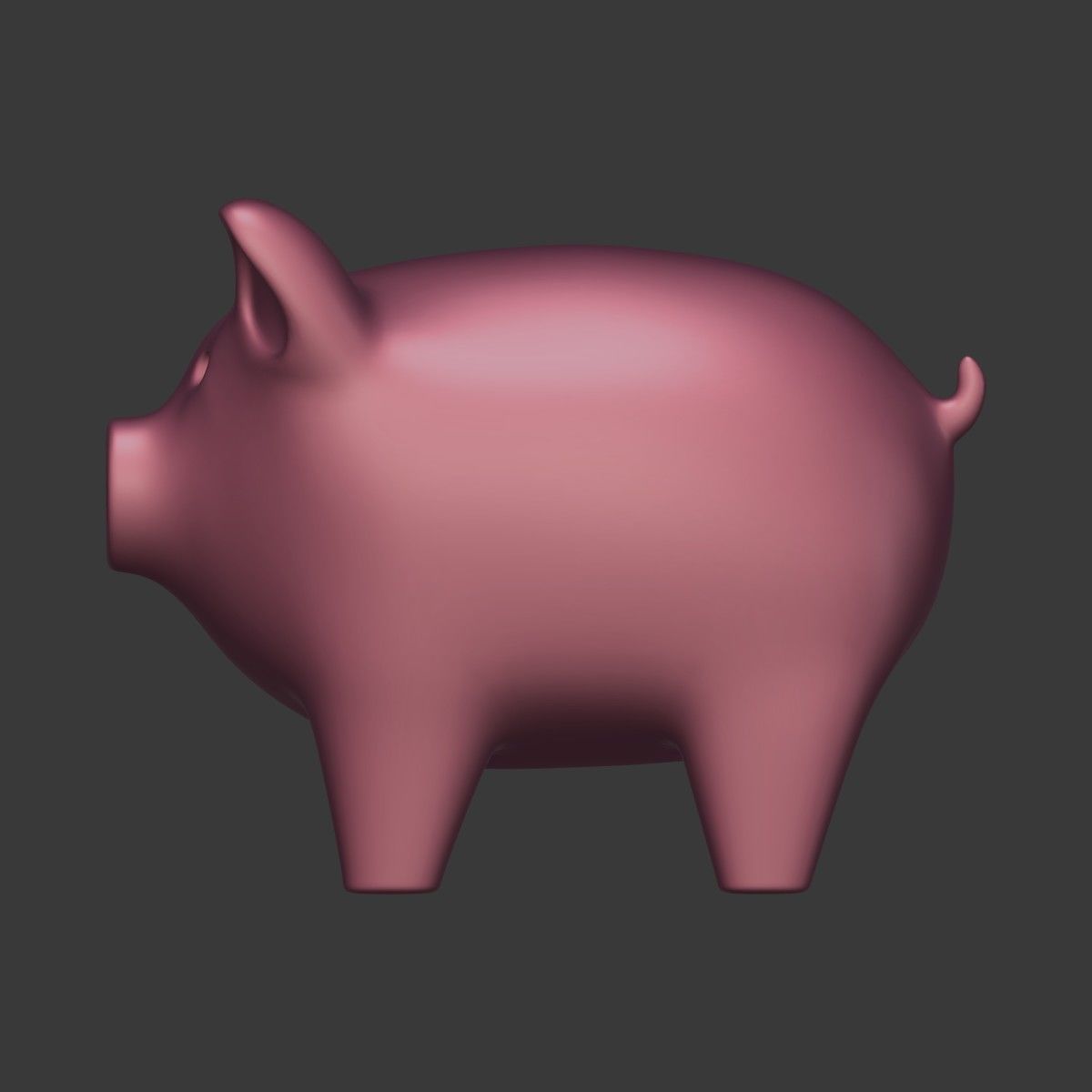 Cartoon Pig Low-poly 3D model_11
