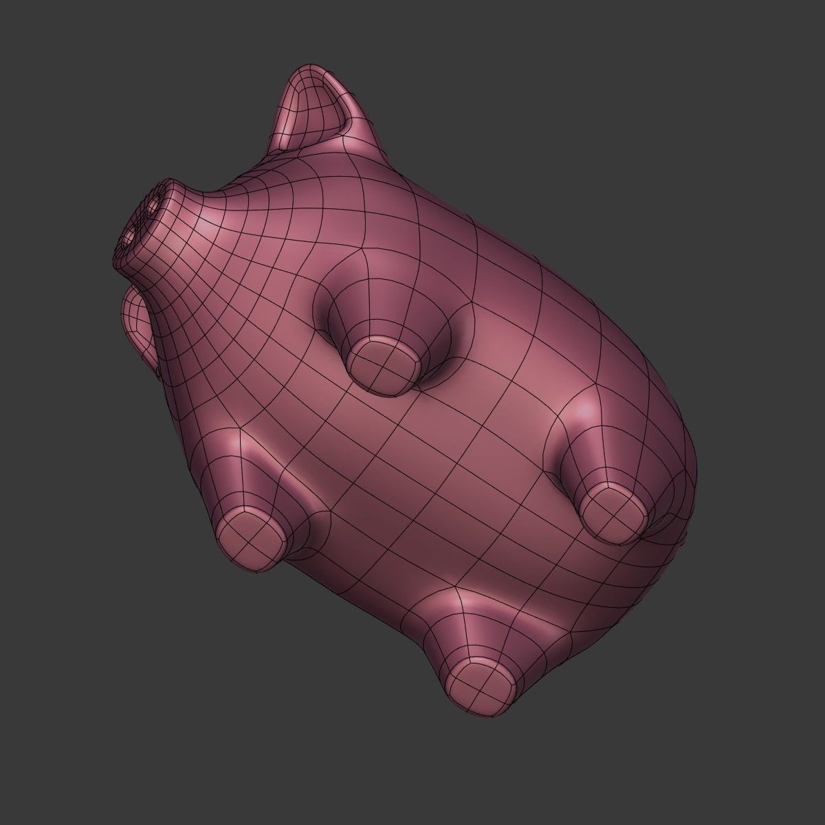 Cartoon Pig Low-poly 3D model_22