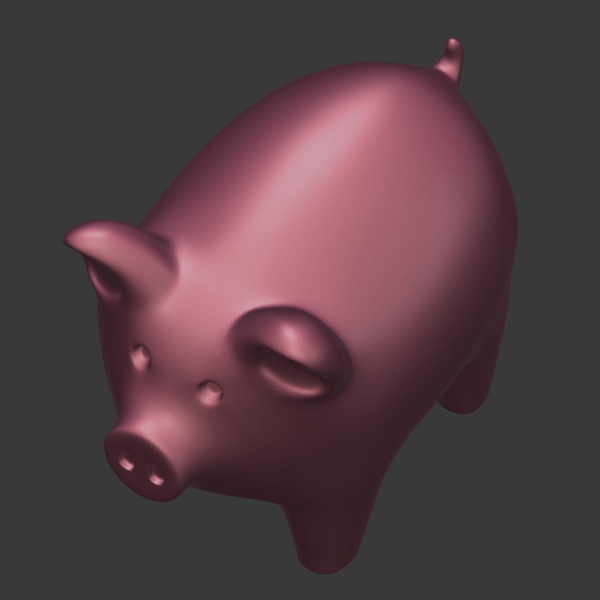 Cartoon Pig Low-poly 3D model_19