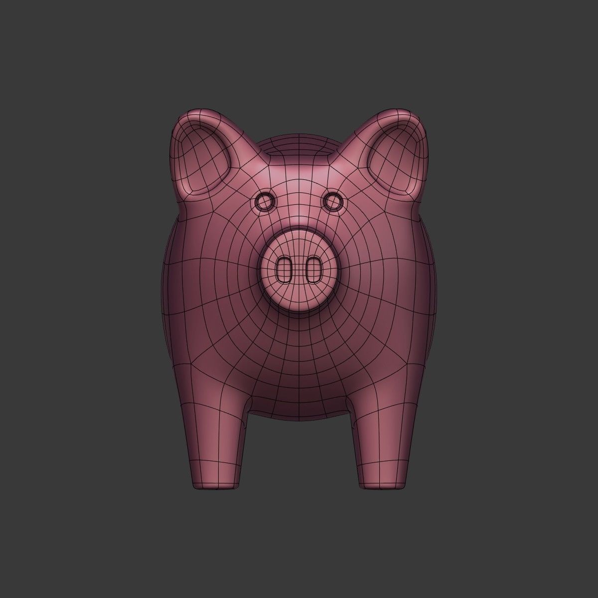 Cartoon Pig Low-poly 3D model_14