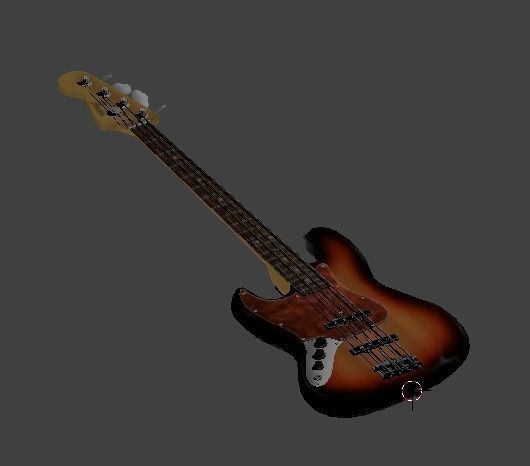 left-handed Fender Japan 62 Reissue Jazz Bass in 3-Tone Sunburst 3D model