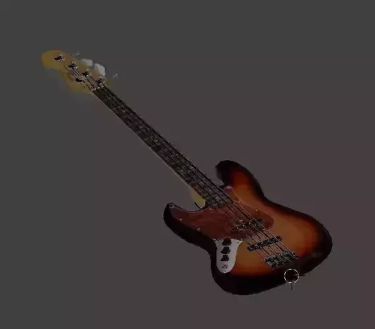 left-handed Fender Japan 62 Reissue Jazz Bass in 3-Tone Sunburst 3D model