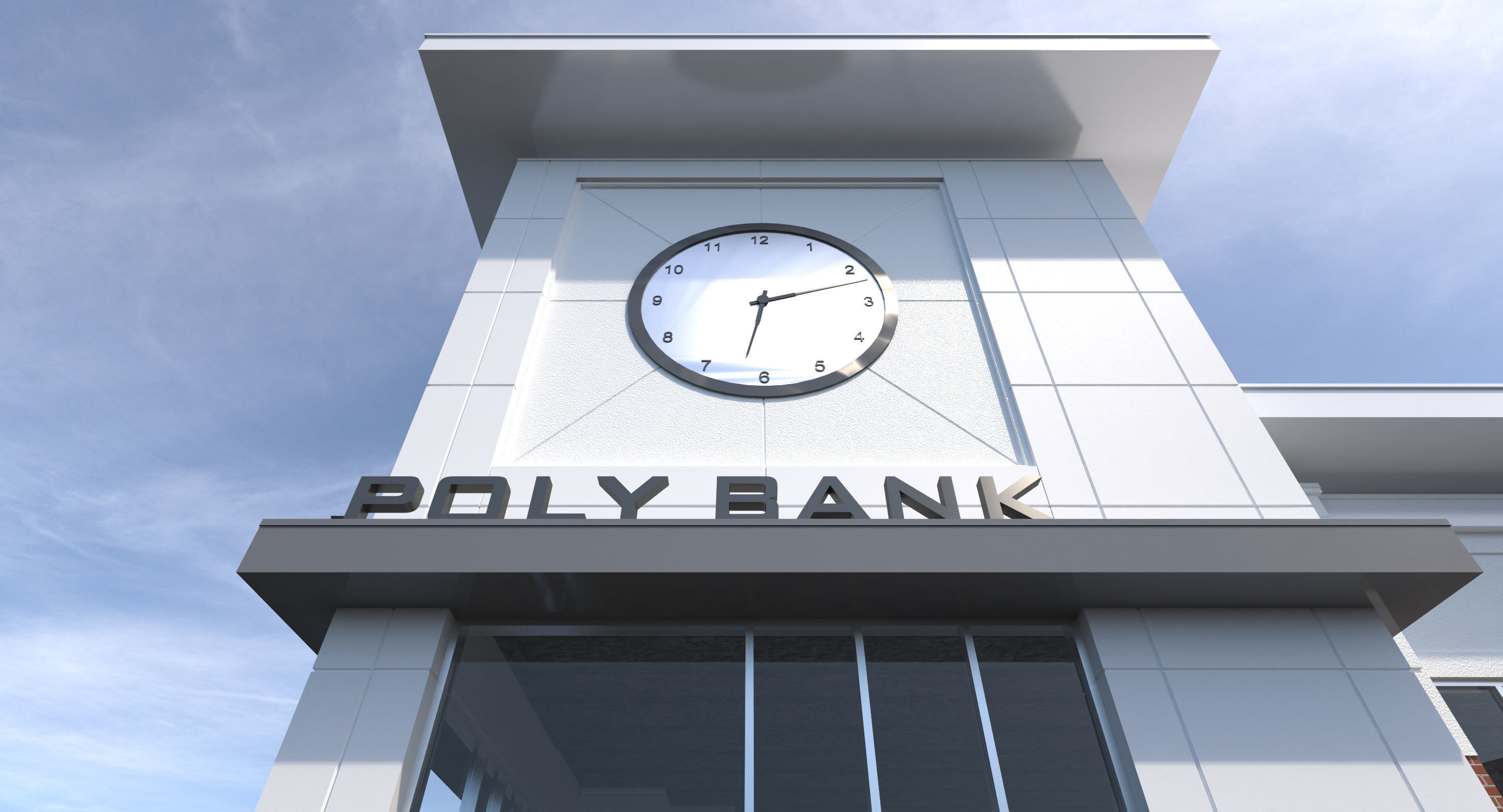 Commercial Building-023 Bank With Drive-thru 3D model_3