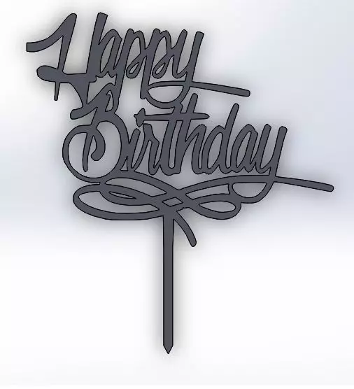 Happy Birthday Cake Topper 3D print model_0