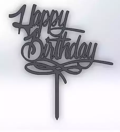 Happy Birthday Cake Topper 3D print model