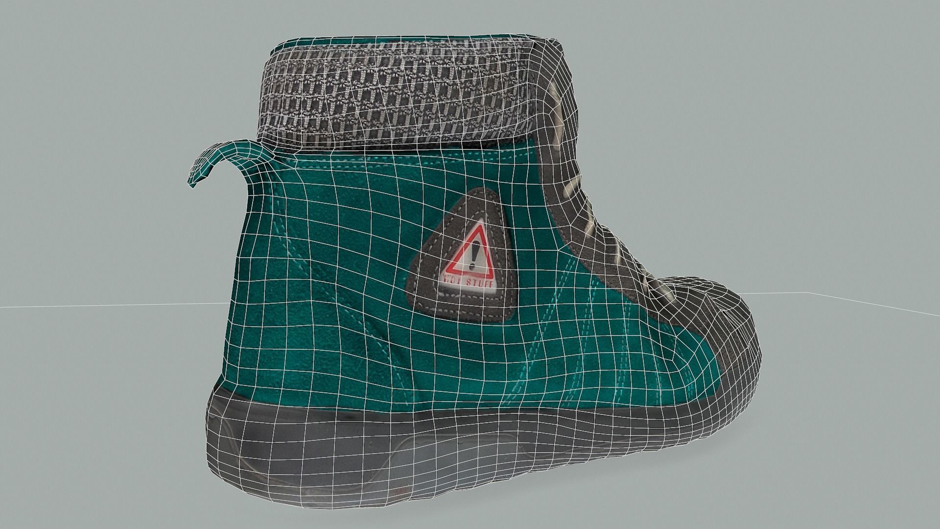 Boot 3D model lowpoly pair of work boots Low-poly 3D model_10