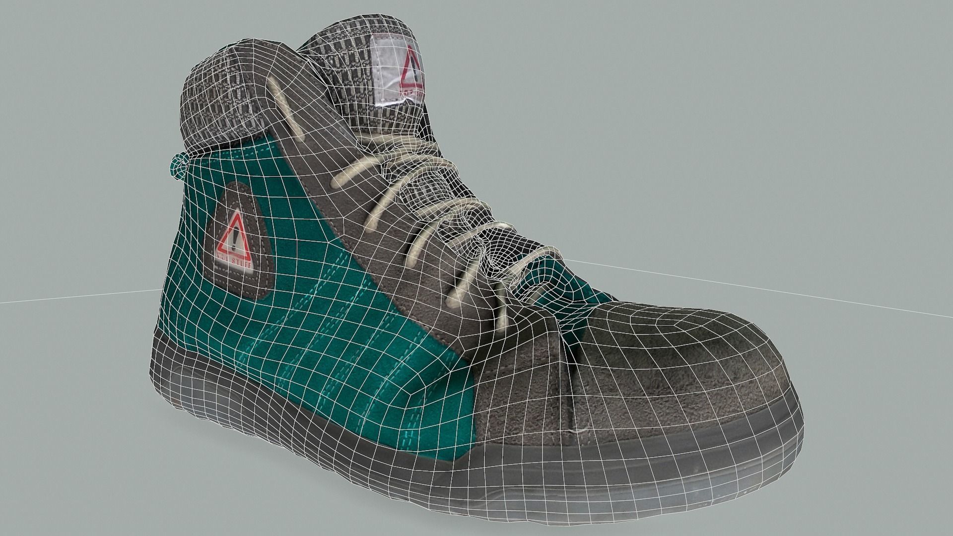 Boot 3D model lowpoly pair of work boots Low-poly 3D model_9
