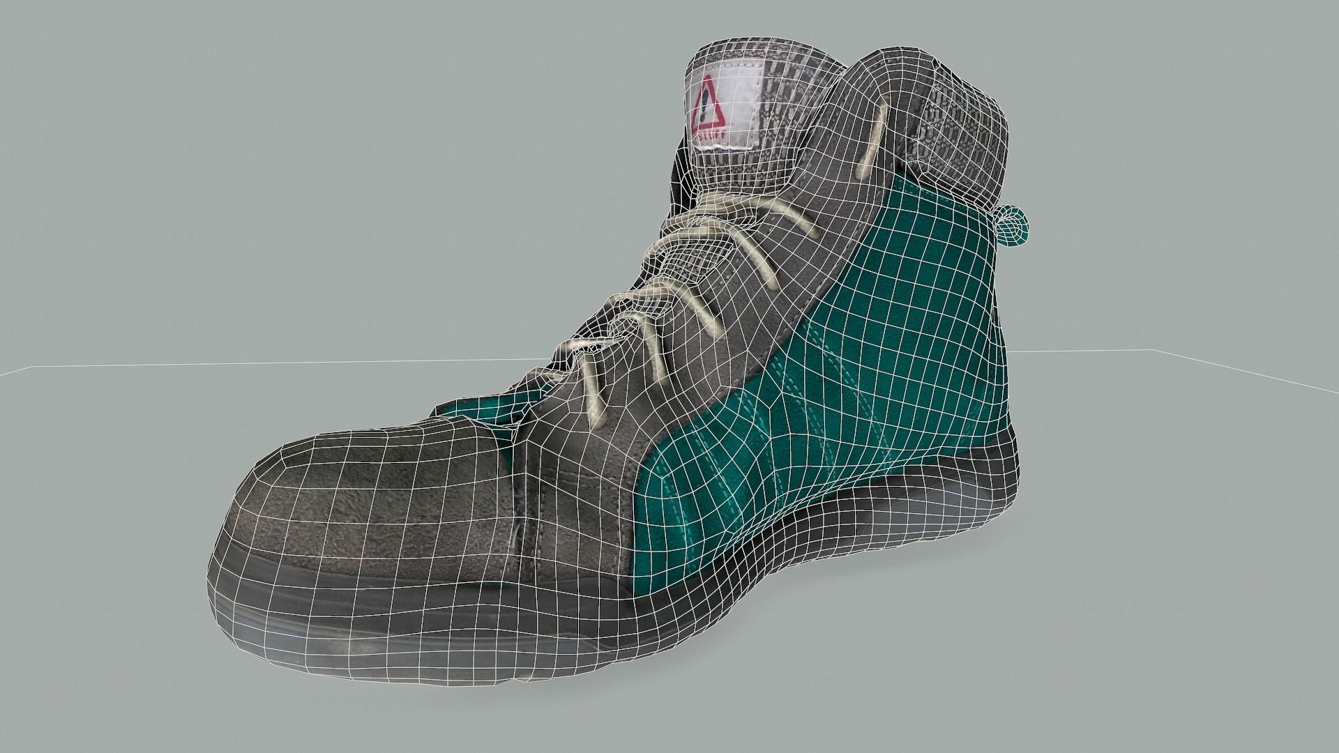 Boot 3D model lowpoly pair of work boots Low-poly 3D model_8