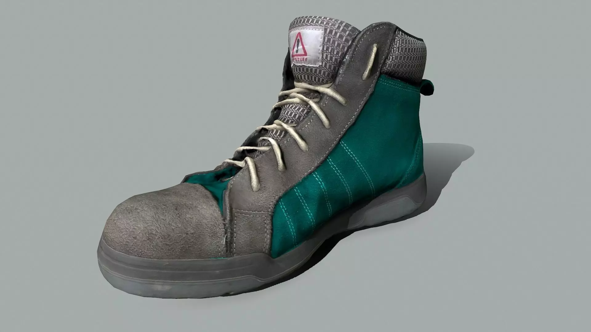 Boot 3D model lowpoly pair of work boots Low-poly 3D model_0