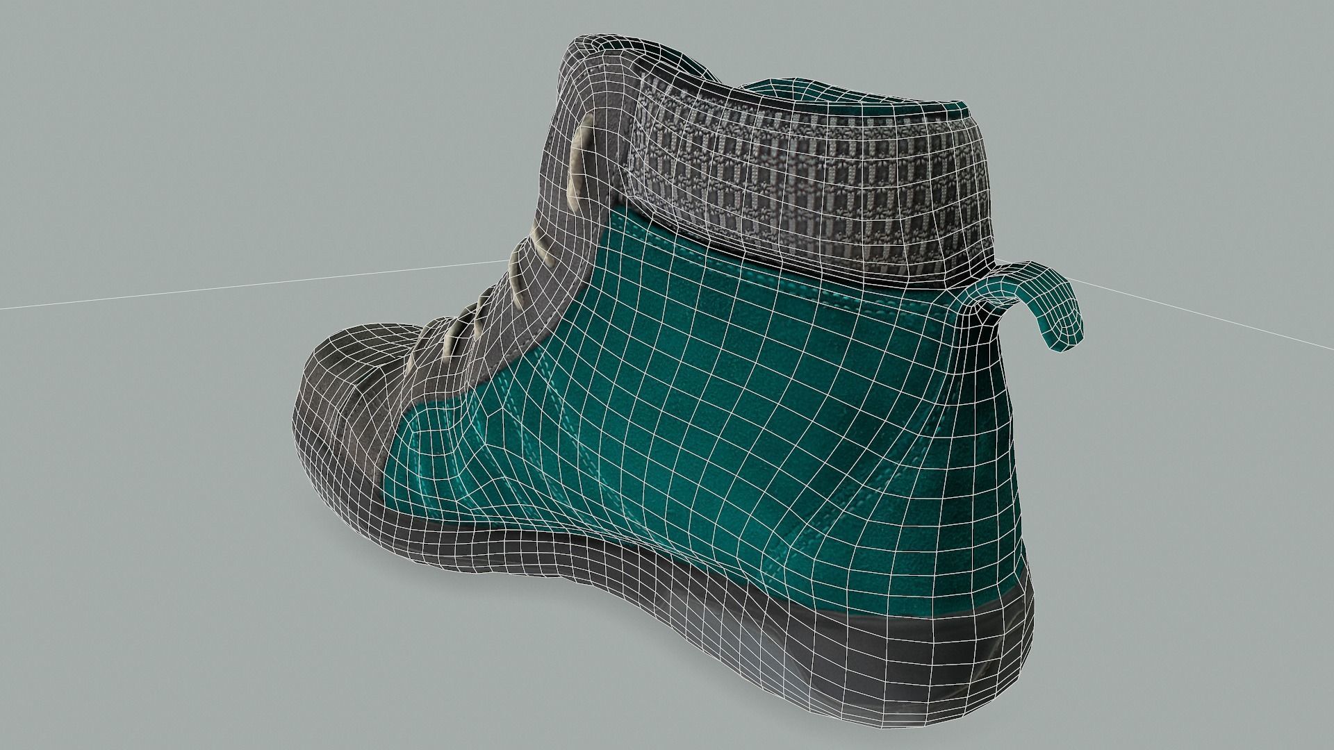 Boot 3D model lowpoly pair of work boots Low-poly 3D model_11