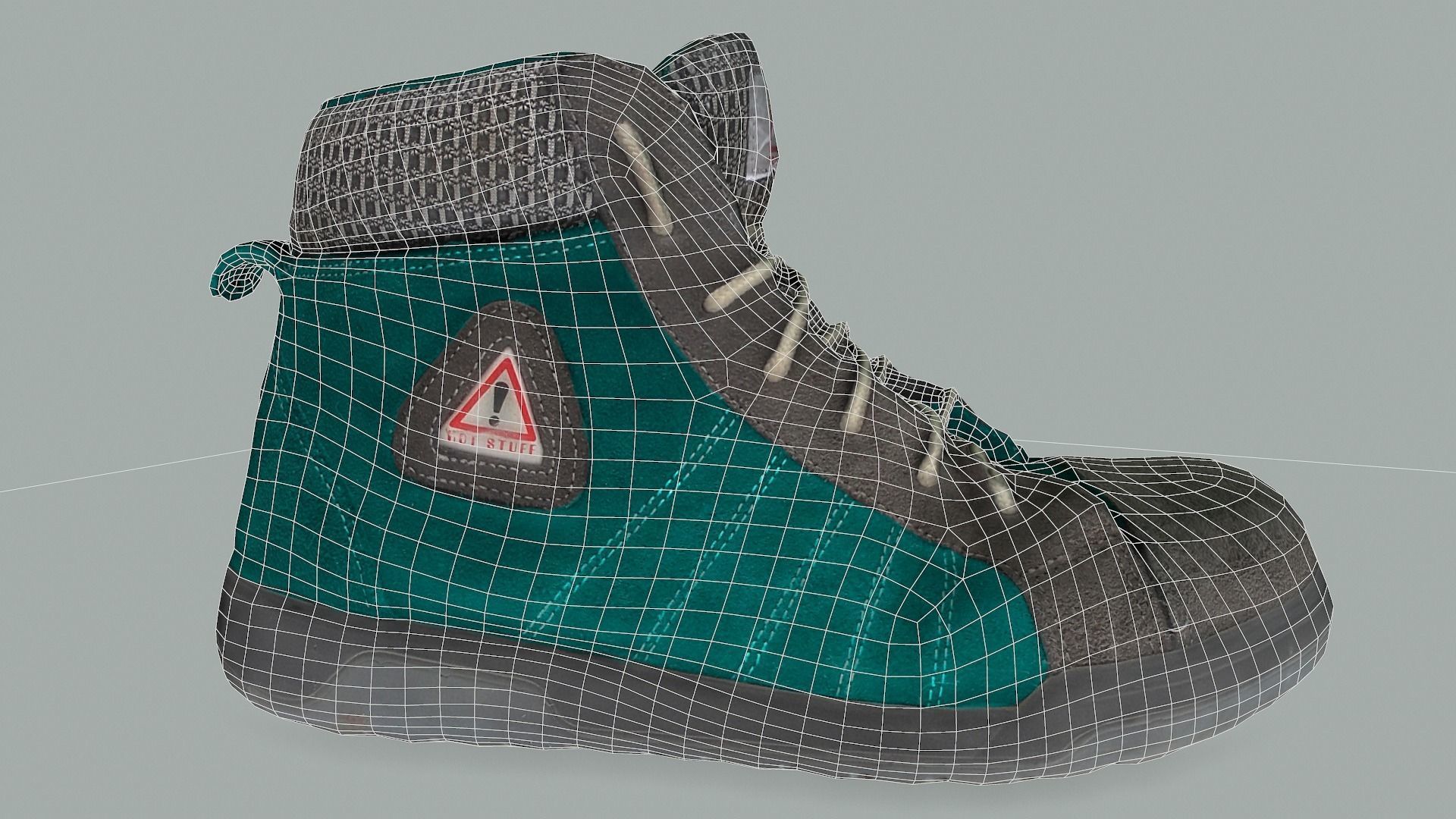 Boot 3D model lowpoly pair of work boots Low-poly 3D model_12