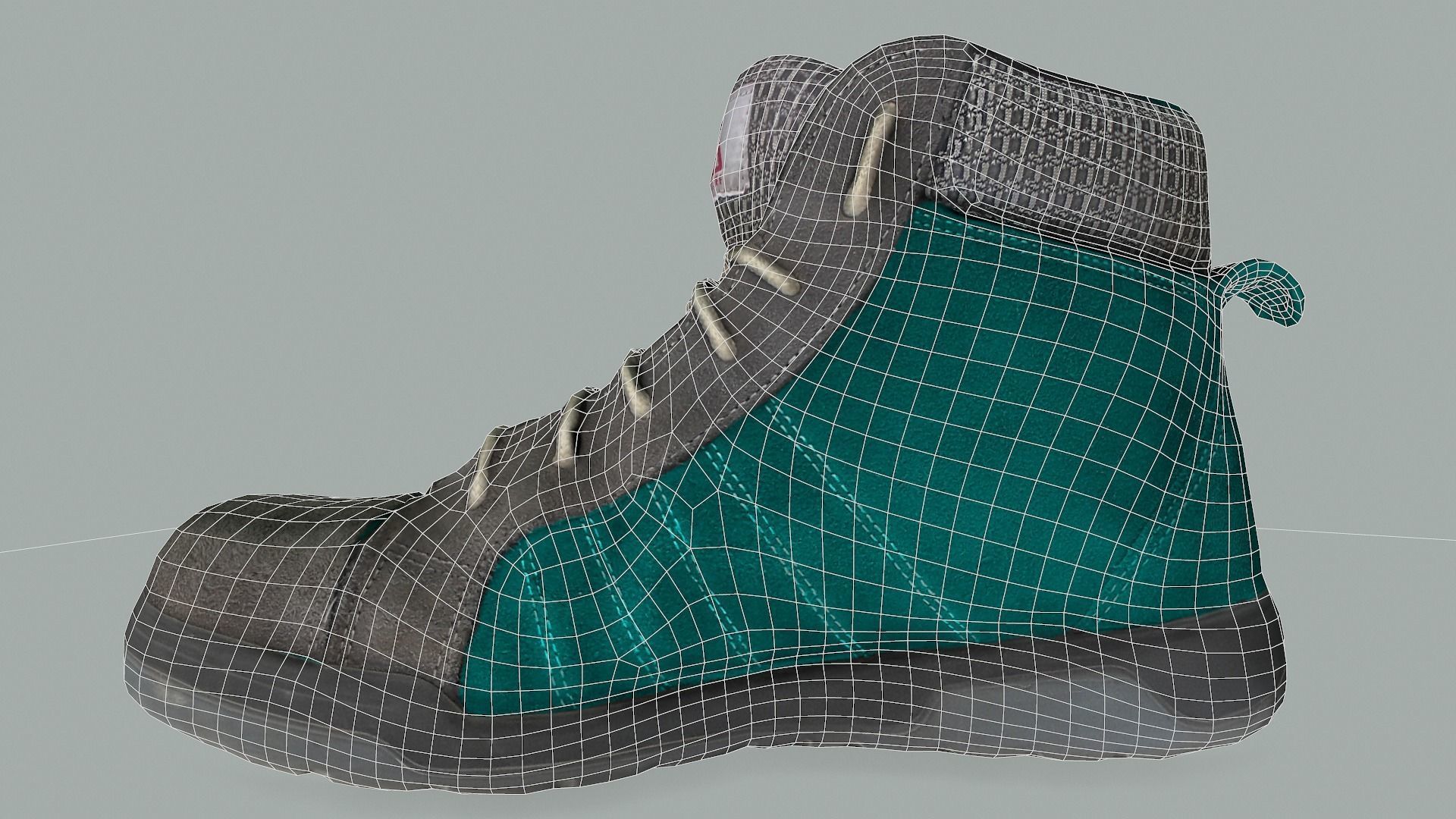 Boot 3D model lowpoly pair of work boots Low-poly 3D model_13