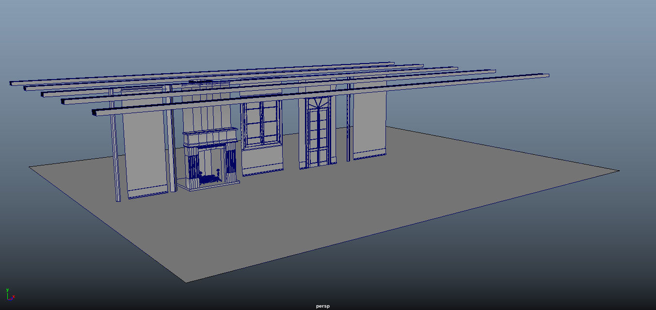 Modular Abandoned Interior Old House Low-poly 3D model_7