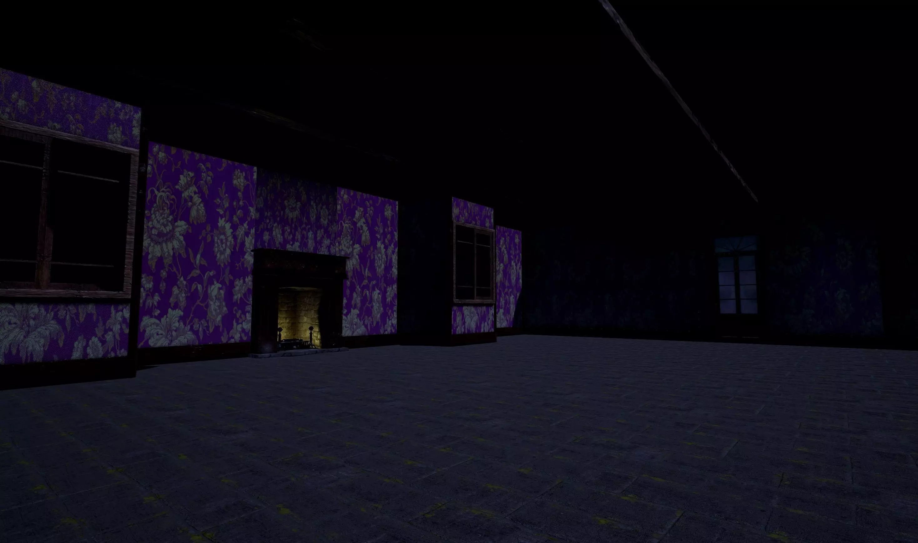 Modular Abandoned Interior Old House Low-poly 3D model_0